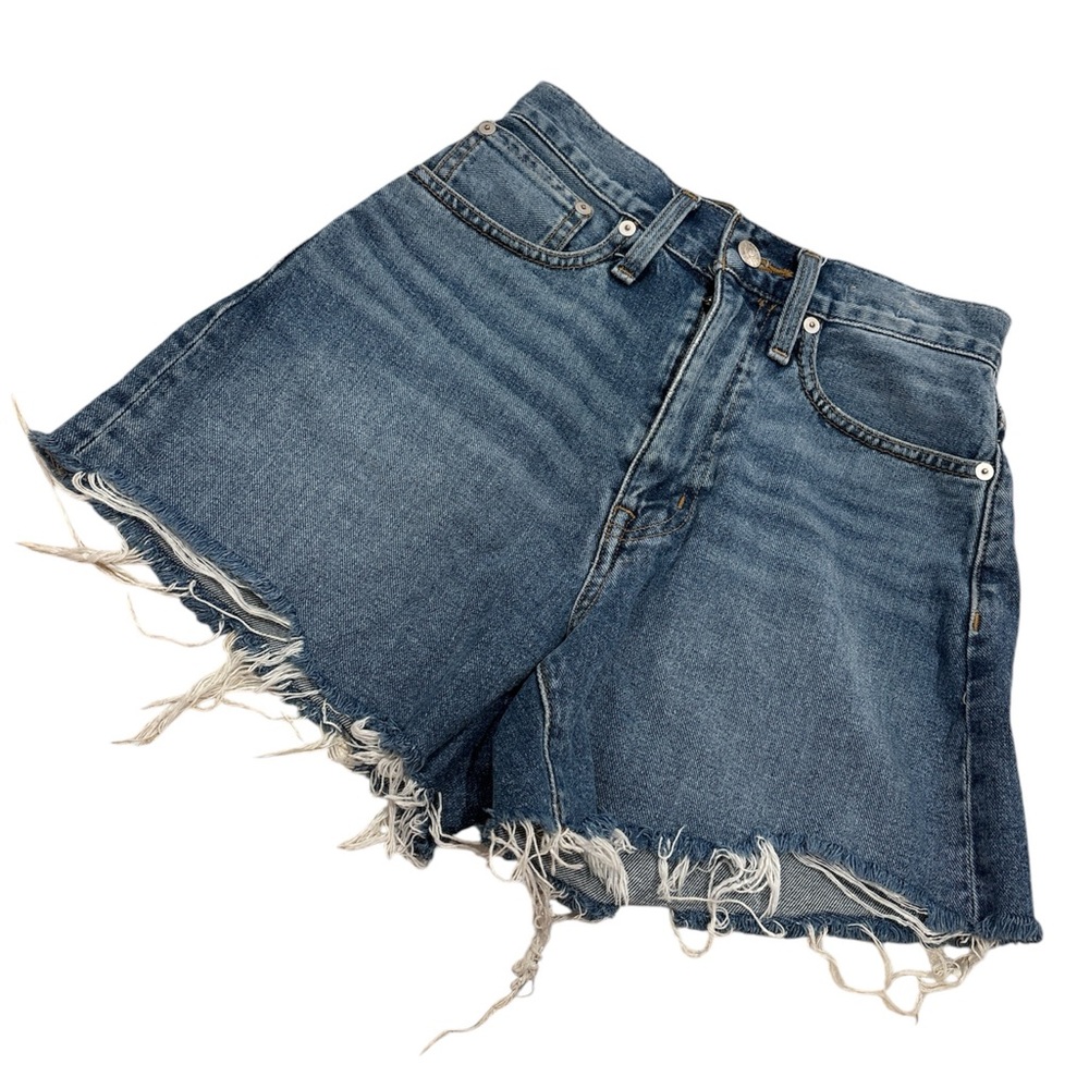 Madewell Women's Denim The Momjean Short Blue Size 24 High Rise Medium Wash